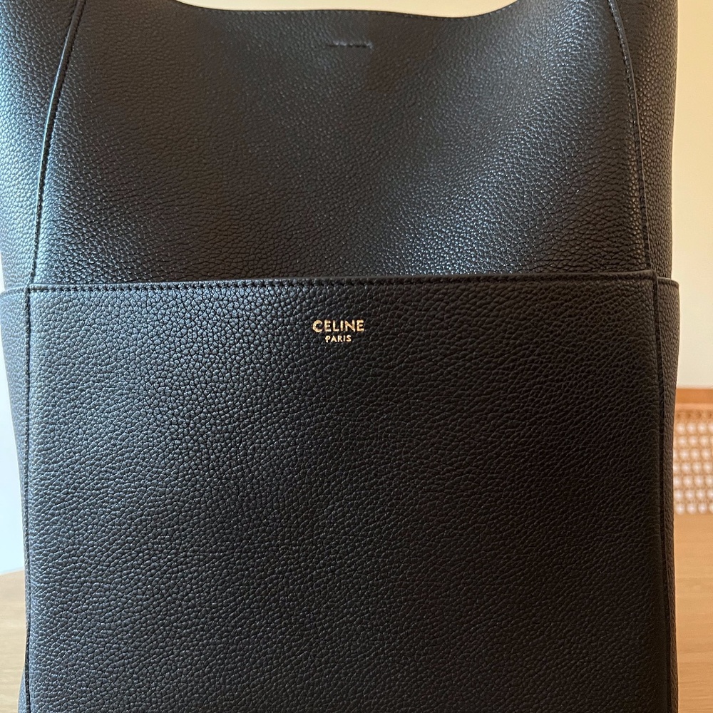 Celine Sangle Bucket Bag, Black, Medium